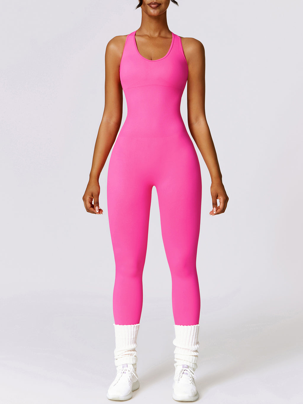 Sleeveless Cutout Racerback Active Jumpsuit