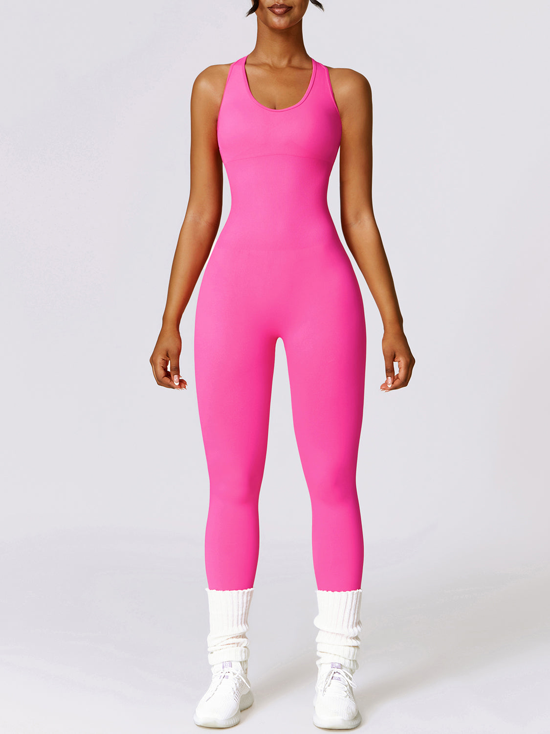 Sleeveless Cutout Racerback Active Jumpsuit